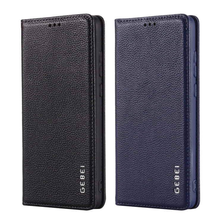 For Huawei P30 Pro GEBEI Top-grain Leather Horizontal Flip Protective Case with Holder & Card Slots