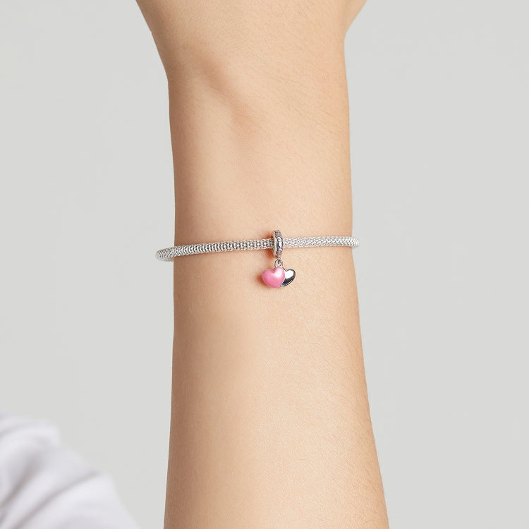 S925 Sterling Silver Double Love Pendant DIY Bracelet Necklace Accessories
