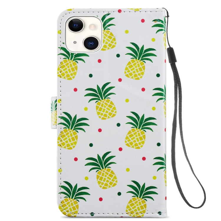 For iPhone 13 Painted Pattern Horizontal Flip Leather Case with Holder & Card Slots & Photo Frame