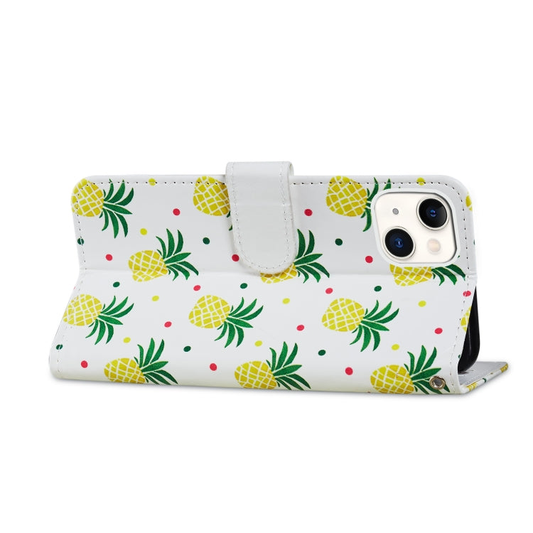 For iPhone 13 Painted Pattern Horizontal Flip Leather Case with Holder & Card Slots & Photo Frame