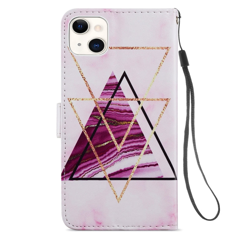 For iPhone 13 Painted Pattern Horizontal Flip Leather Case with Holder & Card Slots & Photo Frame