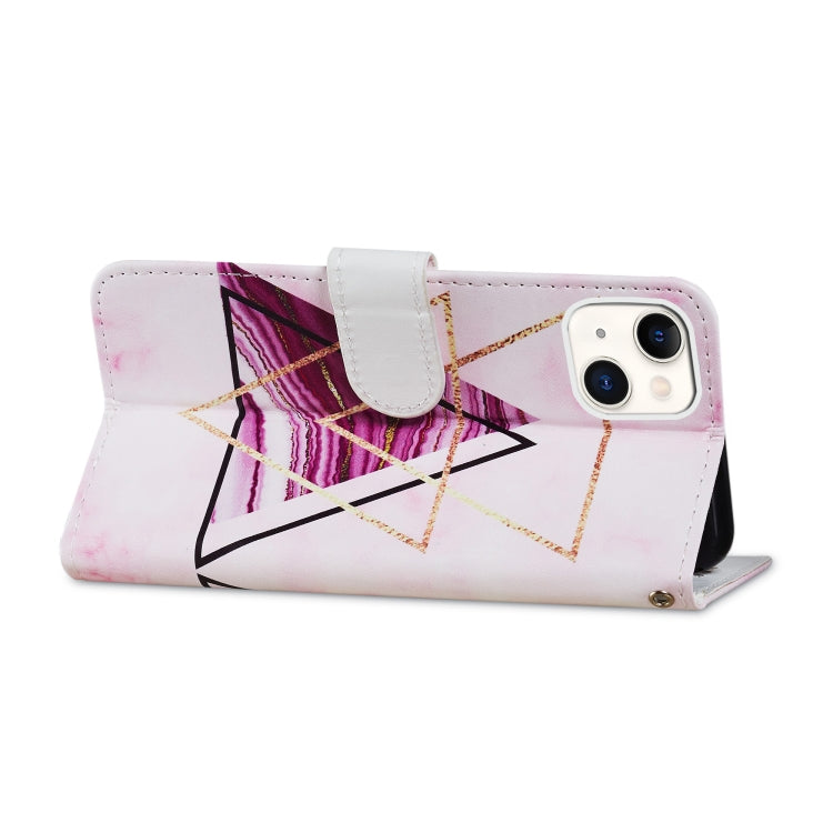 For iPhone 13 Painted Pattern Horizontal Flip Leather Case with Holder & Card Slots & Photo Frame