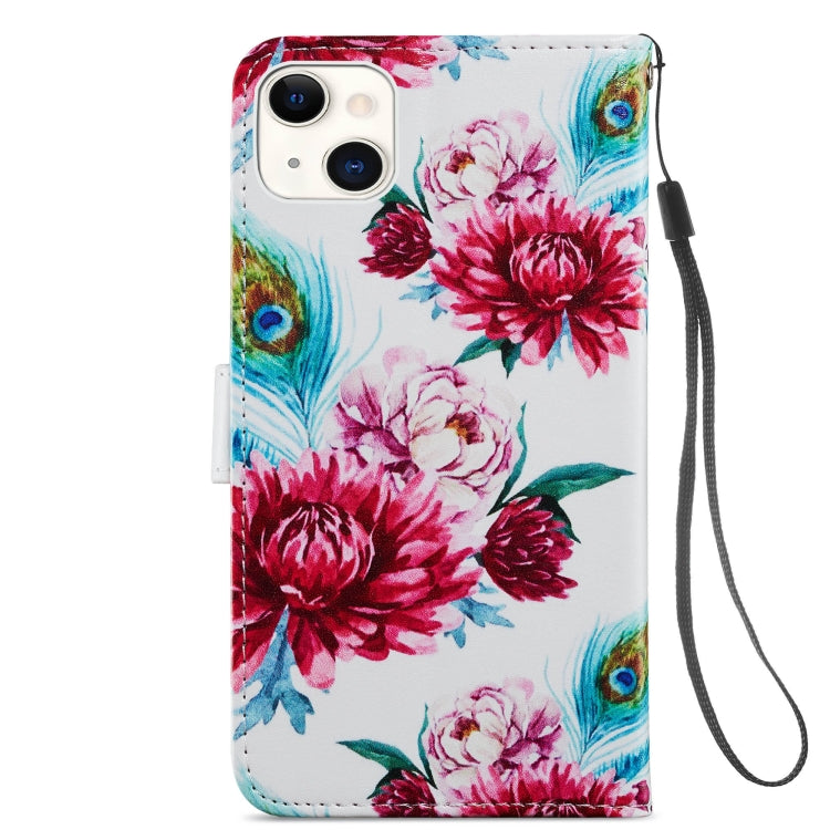 For iPhone 13 Painted Pattern Horizontal Flip Leather Case with Holder & Card Slots & Photo Frame