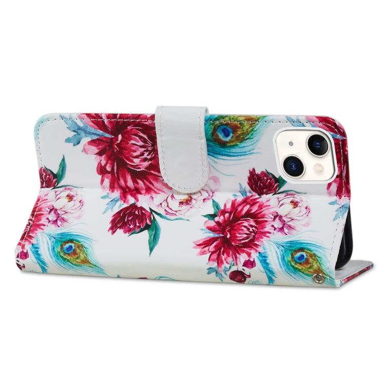 For iPhone 13 Painted Pattern Horizontal Flip Leather Case with Holder & Card Slots & Photo Frame