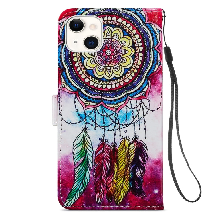 For iPhone 13 Painted Pattern Horizontal Flip Leather Case with Holder & Card Slots & Photo Frame