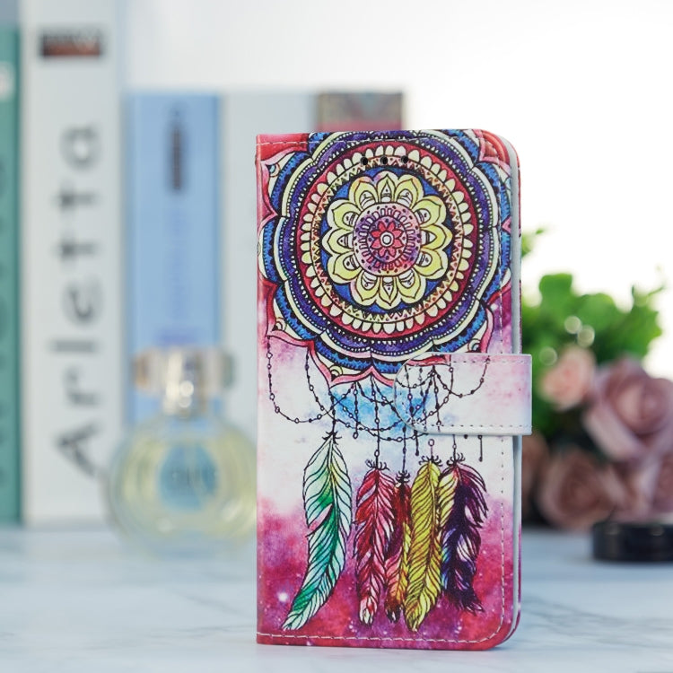 For iPhone 13 Painted Pattern Horizontal Flip Leather Case with Holder & Card Slots & Photo Frame