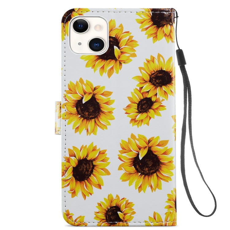 For iPhone 13 Painted Pattern Horizontal Flip Leather Case with Holder & Card Slots & Photo Frame