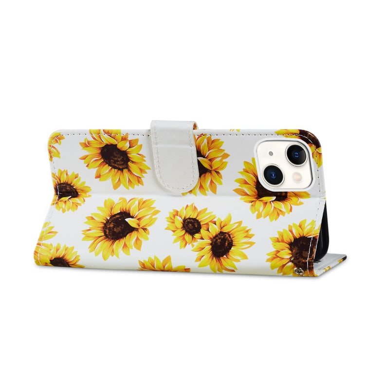 For iPhone 13 Painted Pattern Horizontal Flip Leather Case with Holder & Card Slots & Photo Frame
