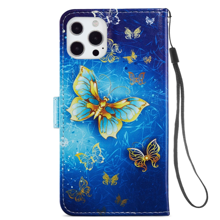 For iPhone 13 Pro Painted Pattern Horizontal Flip Leather Case with Holder & Card Slots & Photo Frame