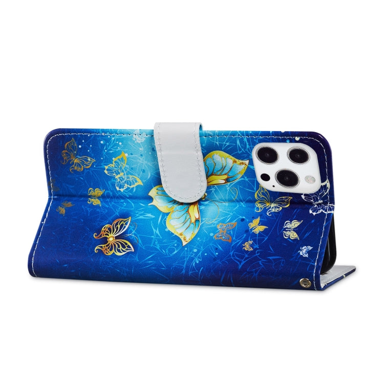 For iPhone 13 Pro Painted Pattern Horizontal Flip Leather Case with Holder & Card Slots & Photo Frame