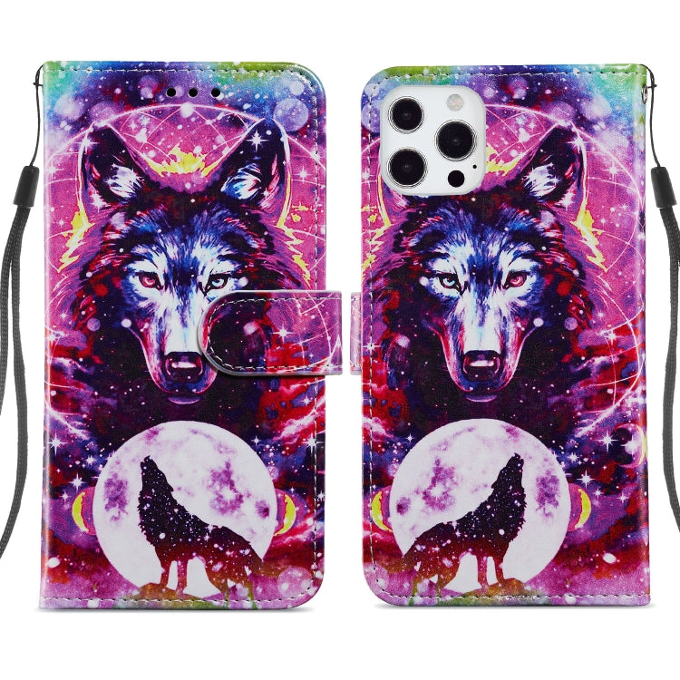 For iPhone 13 Pro Painted Pattern Horizontal Flip Leather Case with Holder & Card Slots & Photo Frame