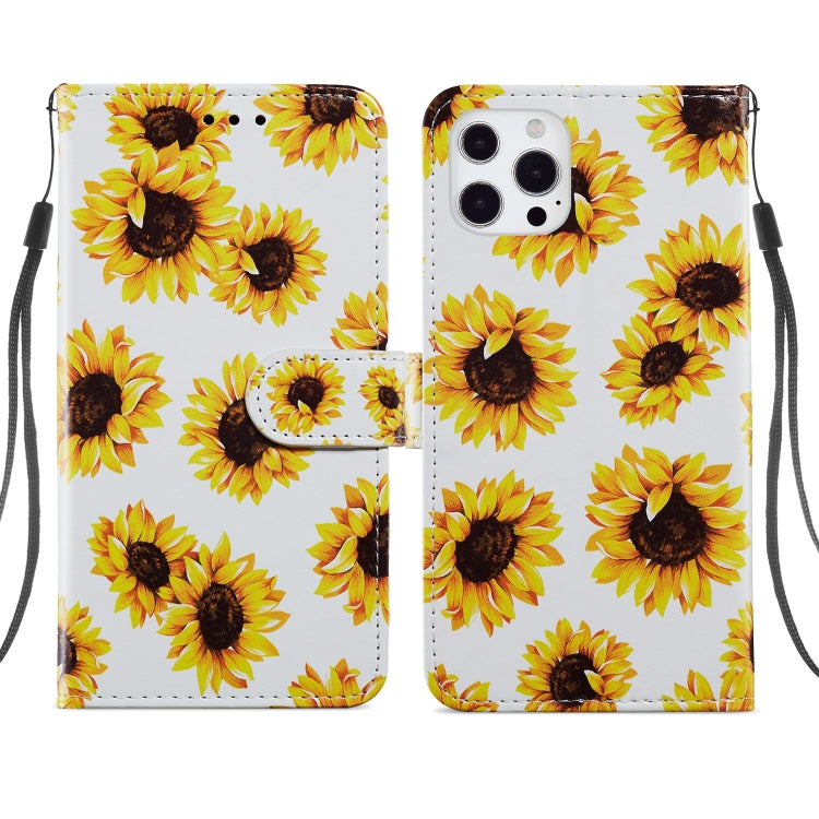 For iPhone 13 Pro Painted Pattern Horizontal Flip Leather Case with Holder & Card Slots & Photo Frame