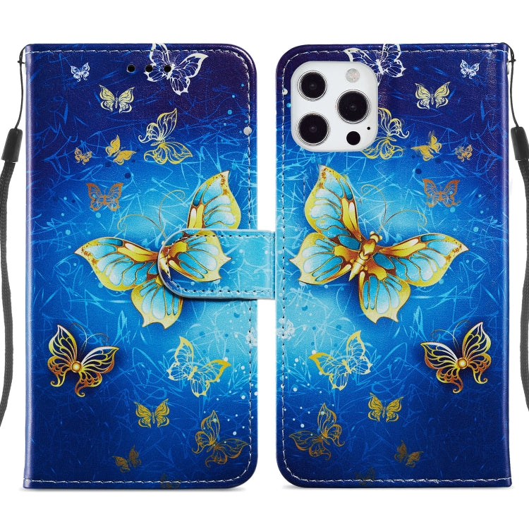 For iPhone 13 Pro Max Painted Pattern Horizontal Flip Leather Case with Holder & Card Slots & Photo Frame