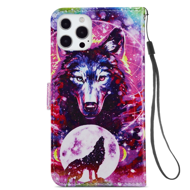 For iPhone 13 Pro Max Painted Pattern Horizontal Flip Leather Case with Holder & Card Slots & Photo Frame