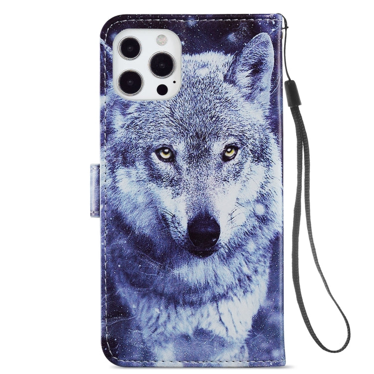 For iPhone 13 Pro Max Painted Pattern Horizontal Flip Leather Case with Holder & Card Slots & Photo Frame