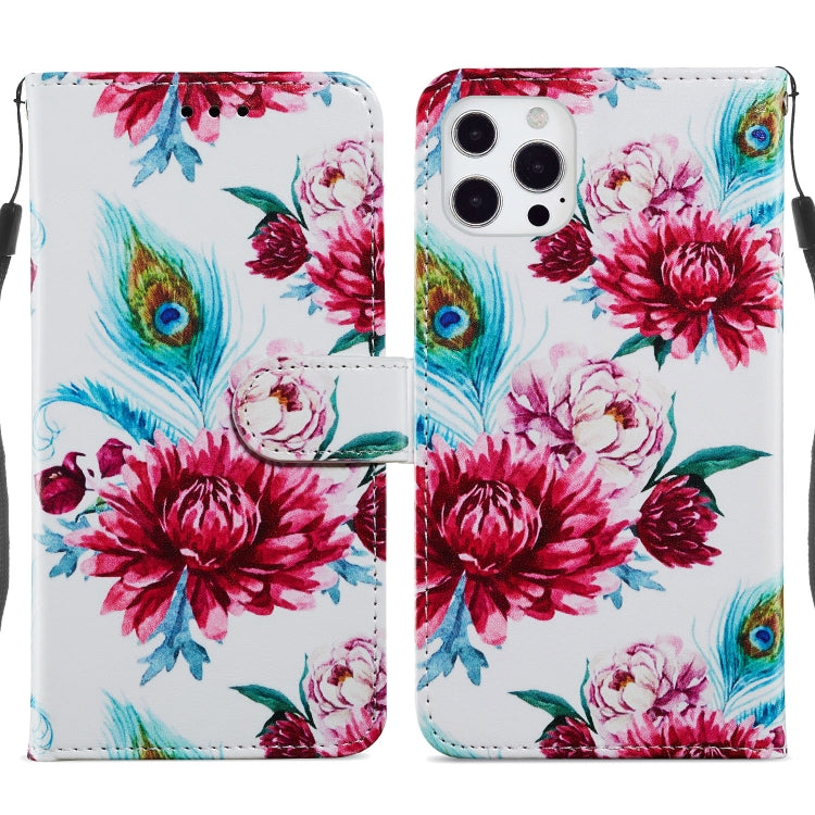 For iPhone 13 Pro Max Painted Pattern Horizontal Flip Leather Case with Holder & Card Slots & Photo Frame