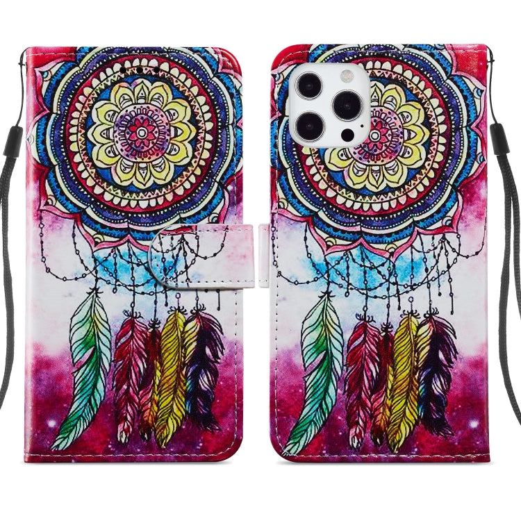 For iPhone 13 Pro Max Painted Pattern Horizontal Flip Leather Case with Holder & Card Slots & Photo Frame