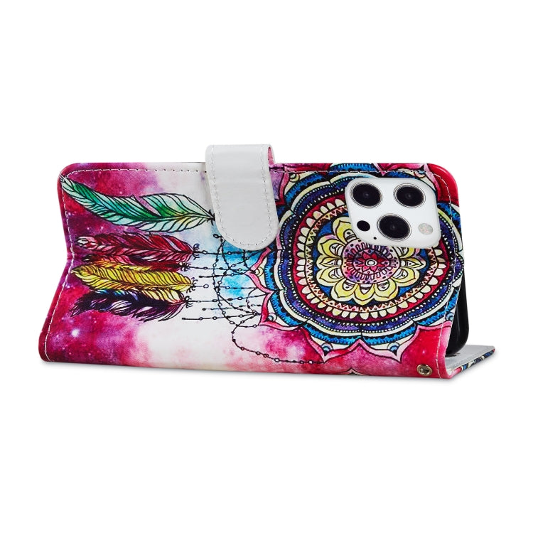 For iPhone 13 Pro Max Painted Pattern Horizontal Flip Leather Case with Holder & Card Slots & Photo Frame