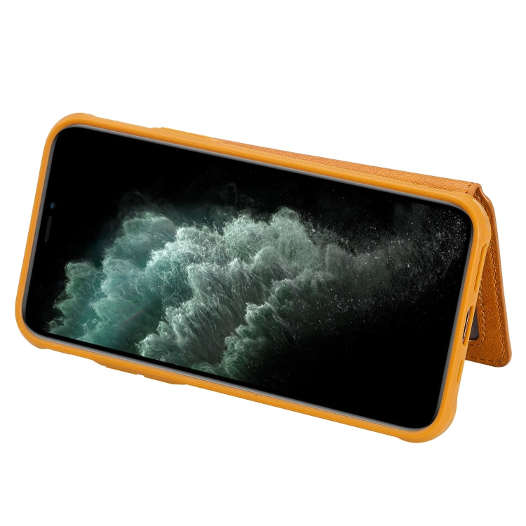 For iPhone 11 Pro Buckle Zipper Shockproof Protective Case with Holder & Card Slots & Wallet & Lanyard & Photos Frames