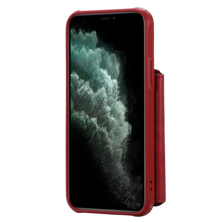 For iPhone 11 Pro Buckle Zipper Shockproof Protective Case with Holder & Card Slots & Wallet & Lanyard & Photos Frames