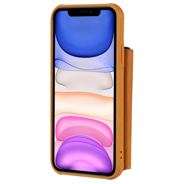 For iPhone 11 Buckle Zipper Shockproof Protective Case with Holder & Card Slots & Wallet & Lanyard & Photos Frames