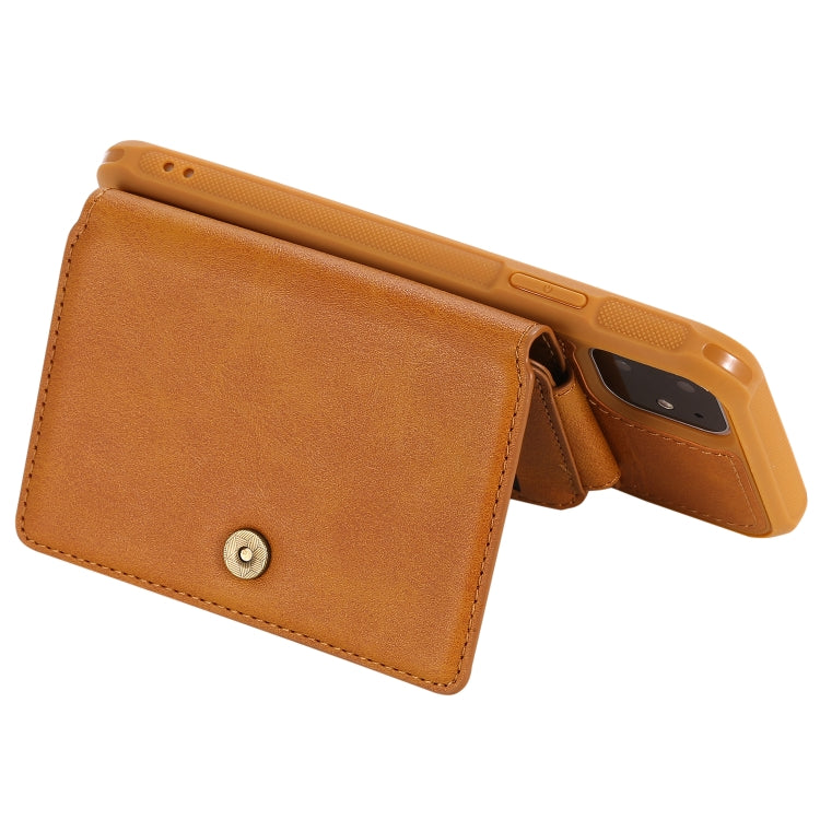 For iPhone 11 Buckle Zipper Shockproof Protective Case with Holder & Card Slots & Wallet & Lanyard & Photos Frames