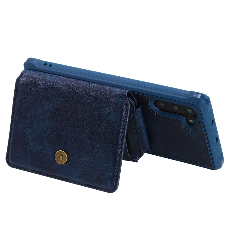 For  Galaxy Note 10 Buckle Zipper Shockproof Protective Case with Holder & Card Slots & Wallet & Lanyard & Photos Frames