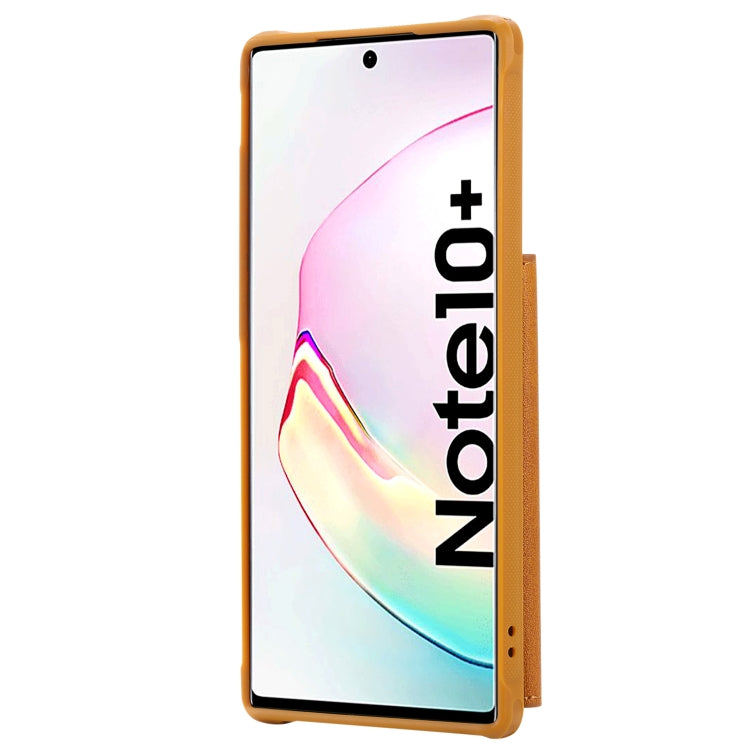 For Galaxy Note 10 Plus Buckle Zipper Shockproof Protective Case with Holder & Card Slots & Wallet & Lanyard & Photos Frames