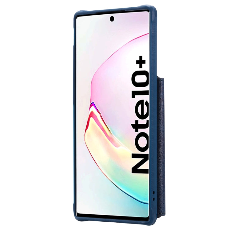 For Galaxy Note 10 Plus Buckle Zipper Shockproof Protective Case with Holder & Card Slots & Wallet & Lanyard & Photos Frames