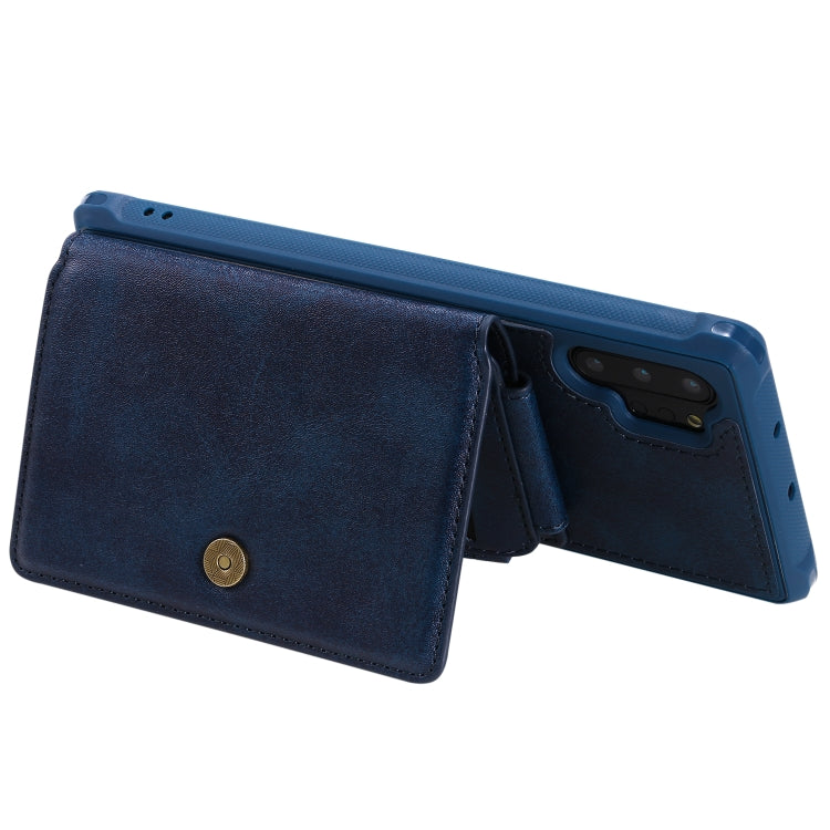 For Galaxy Note 10 Plus Buckle Zipper Shockproof Protective Case with Holder & Card Slots & Wallet & Lanyard & Photos Frames