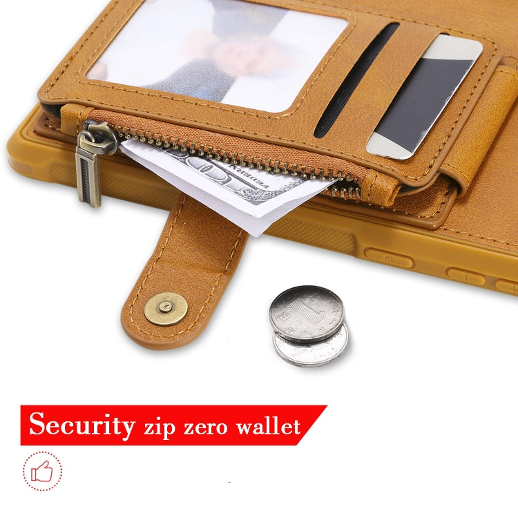 For Galaxy Note 10 Plus Buckle Zipper Shockproof Protective Case with Holder & Card Slots & Wallet & Lanyard & Photos Frames