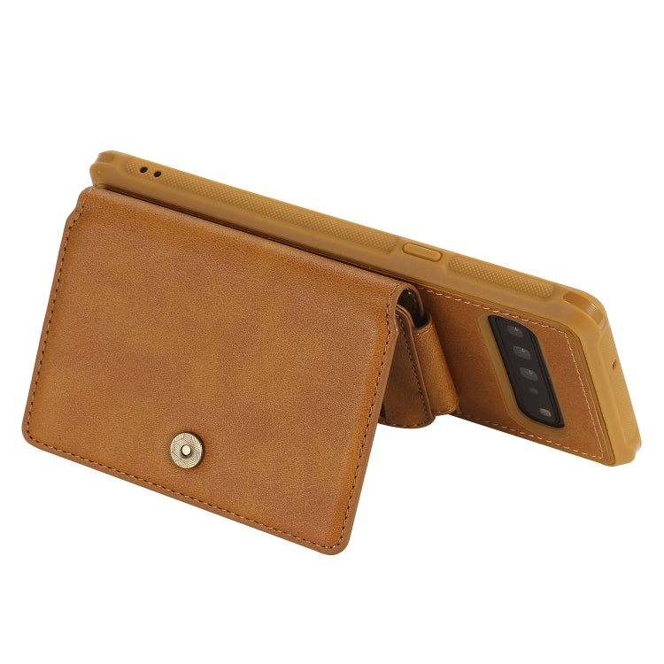 For Galaxy S10 5G Buckle Zipper Shockproof Protective Case with Holder & Card Slots & Wallet & Lanyard & Photos Frames