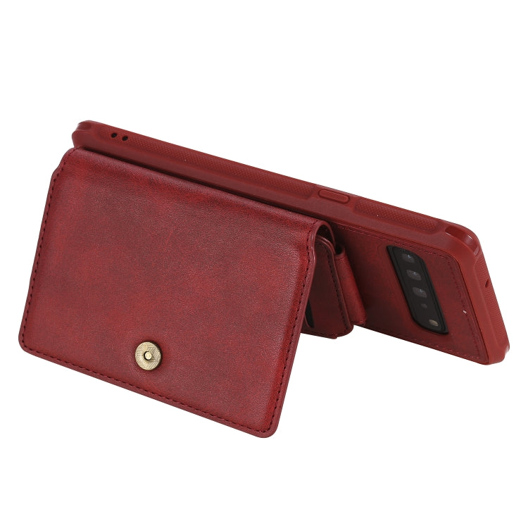 For Galaxy S10 5G Buckle Zipper Shockproof Protective Case with Holder & Card Slots & Wallet & Lanyard & Photos Frames