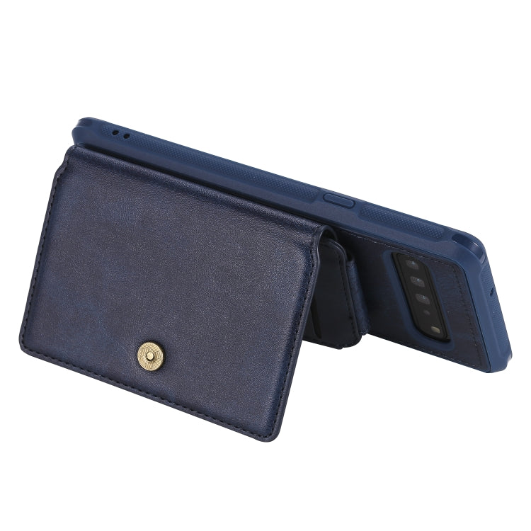For Galaxy S10 5G Buckle Zipper Shockproof Protective Case with Holder & Card Slots & Wallet & Lanyard & Photos Frames