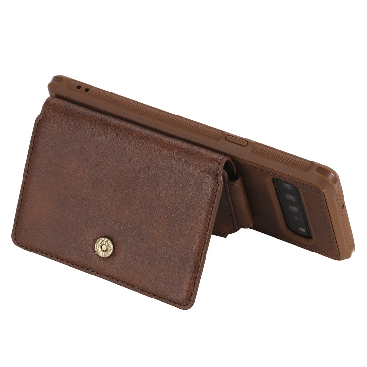 For Galaxy S10 5G Buckle Zipper Shockproof Protective Case with Holder & Card Slots & Wallet & Lanyard & Photos Frames