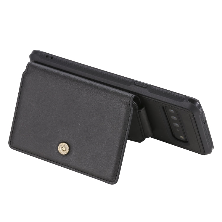 For Galaxy S10 5G Buckle Zipper Shockproof Protective Case with Holder & Card Slots & Wallet & Lanyard & Photos Frames