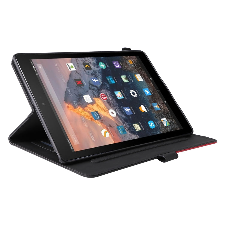 For Amazon Fire HD 10 2017 Dual-color Splicing Horizontal Flip PU Leather Case with Holder & Card Slots & Sleep / Wake-up Function