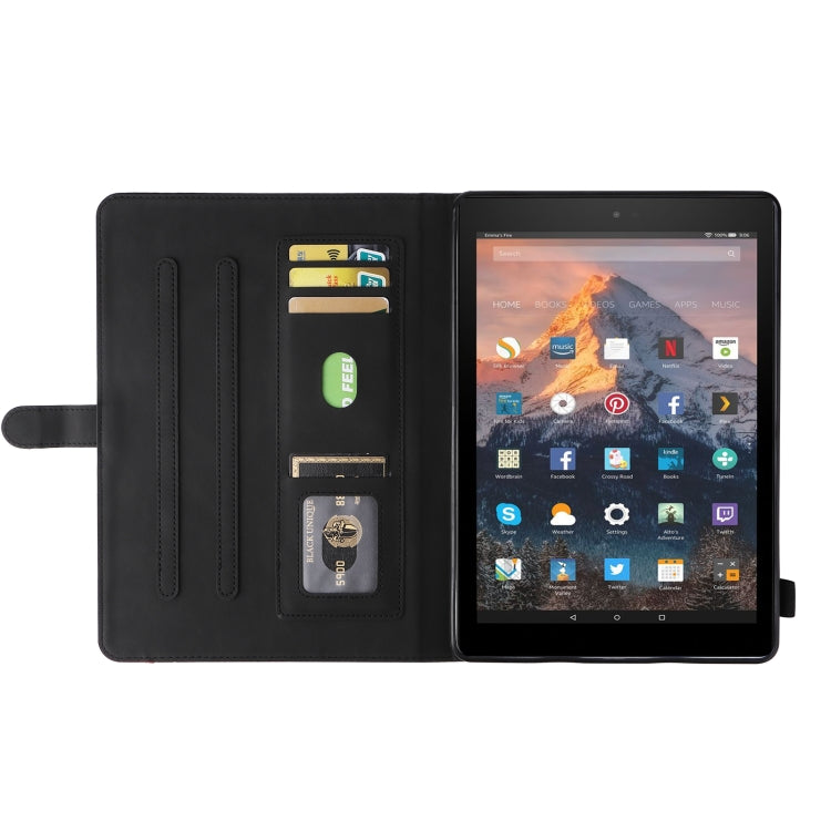 For Amazon Fire HD 10 2017 Dual-color Splicing Horizontal Flip PU Leather Case with Holder & Card Slots & Sleep / Wake-up Function