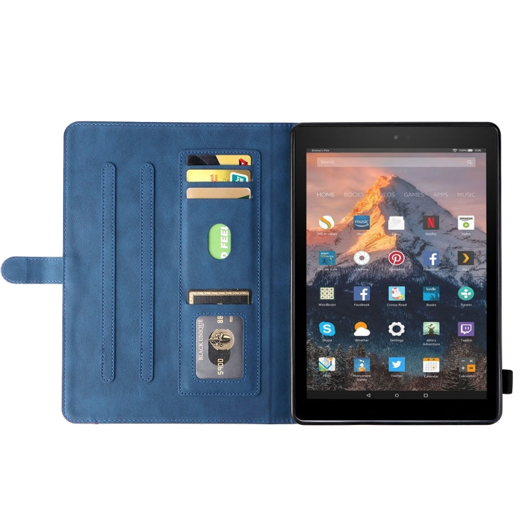 For Amazon Fire HD 10 2017 Dual-color Splicing Horizontal Flip PU Leather Case with Holder & Card Slots & Sleep / Wake-up Function