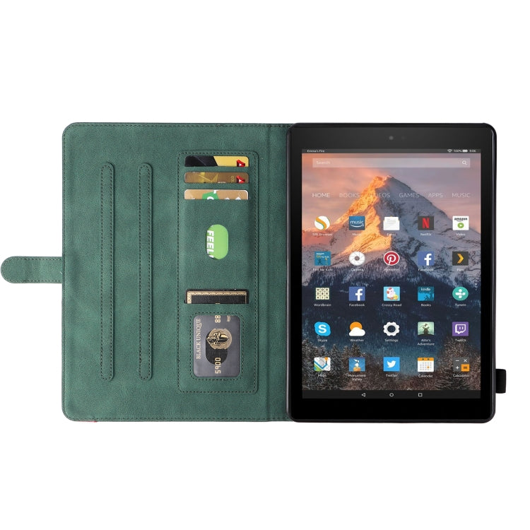 For Amazon Fire HD 10 2017 Dual-color Splicing Horizontal Flip PU Leather Case with Holder & Card Slots & Sleep / Wake-up Function