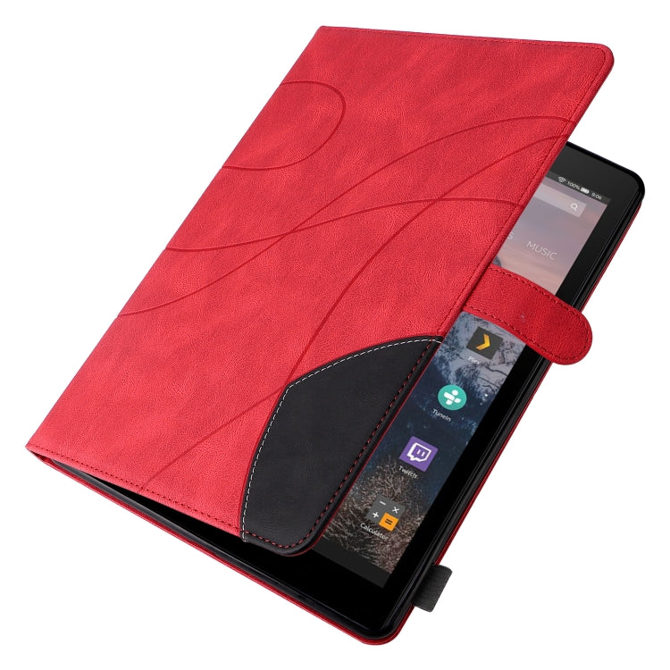 For Amazon Fire HD 10 2017 Dual-color Splicing Horizontal Flip PU Leather Case with Holder & Card Slots & Sleep / Wake-up Function