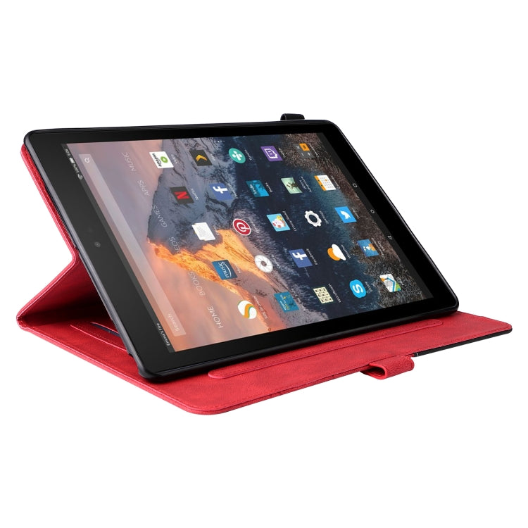 For Amazon Fire HD 10 2017 Dual-color Splicing Horizontal Flip PU Leather Case with Holder & Card Slots & Sleep / Wake-up Function