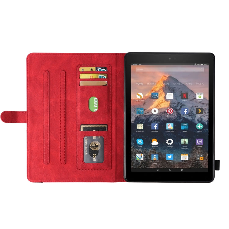 For Amazon Fire HD 10 2017 Dual-color Splicing Horizontal Flip PU Leather Case with Holder & Card Slots & Sleep / Wake-up Function