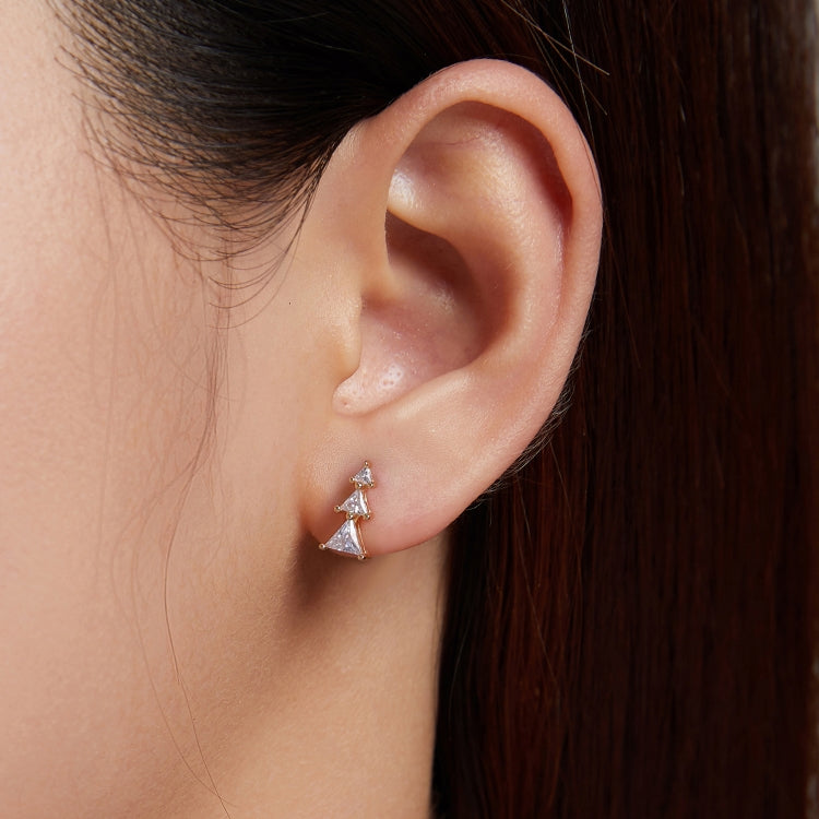 S925 Sterling Silver Exquisite Christmas Tree Ear Studs Women Earrings