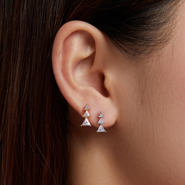 S925 Sterling Silver Exquisite Christmas Tree Ear Studs Women Earrings