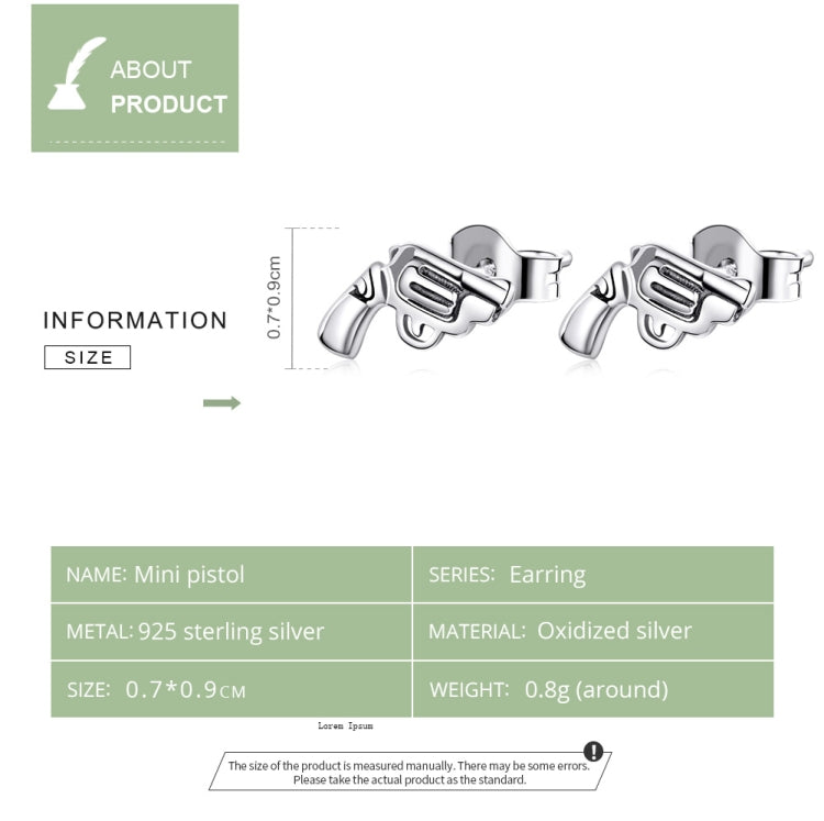 S925 Sterling Silver Revolver Ear Studs Women Earrings