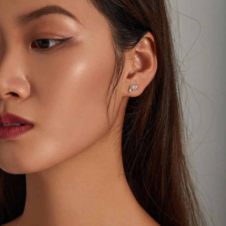 S925 Sterling Silver Revolver Ear Studs Women Earrings