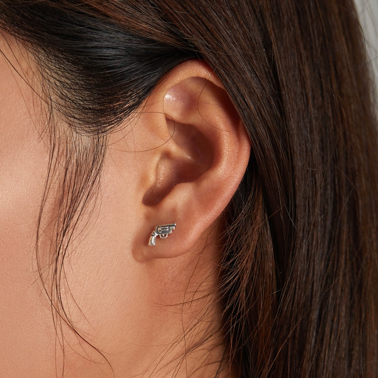 S925 Sterling Silver Revolver Ear Studs Women Earrings