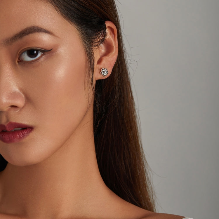 S925 Sterling Silver Vintage Flowers Ear Studs Women Earrings