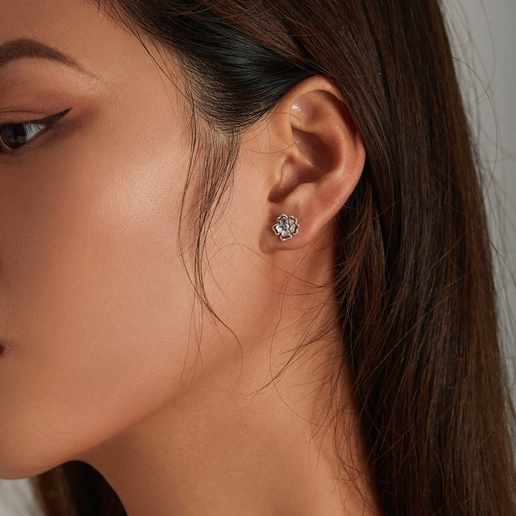 S925 Sterling Silver Vintage Flowers Ear Studs Women Earrings